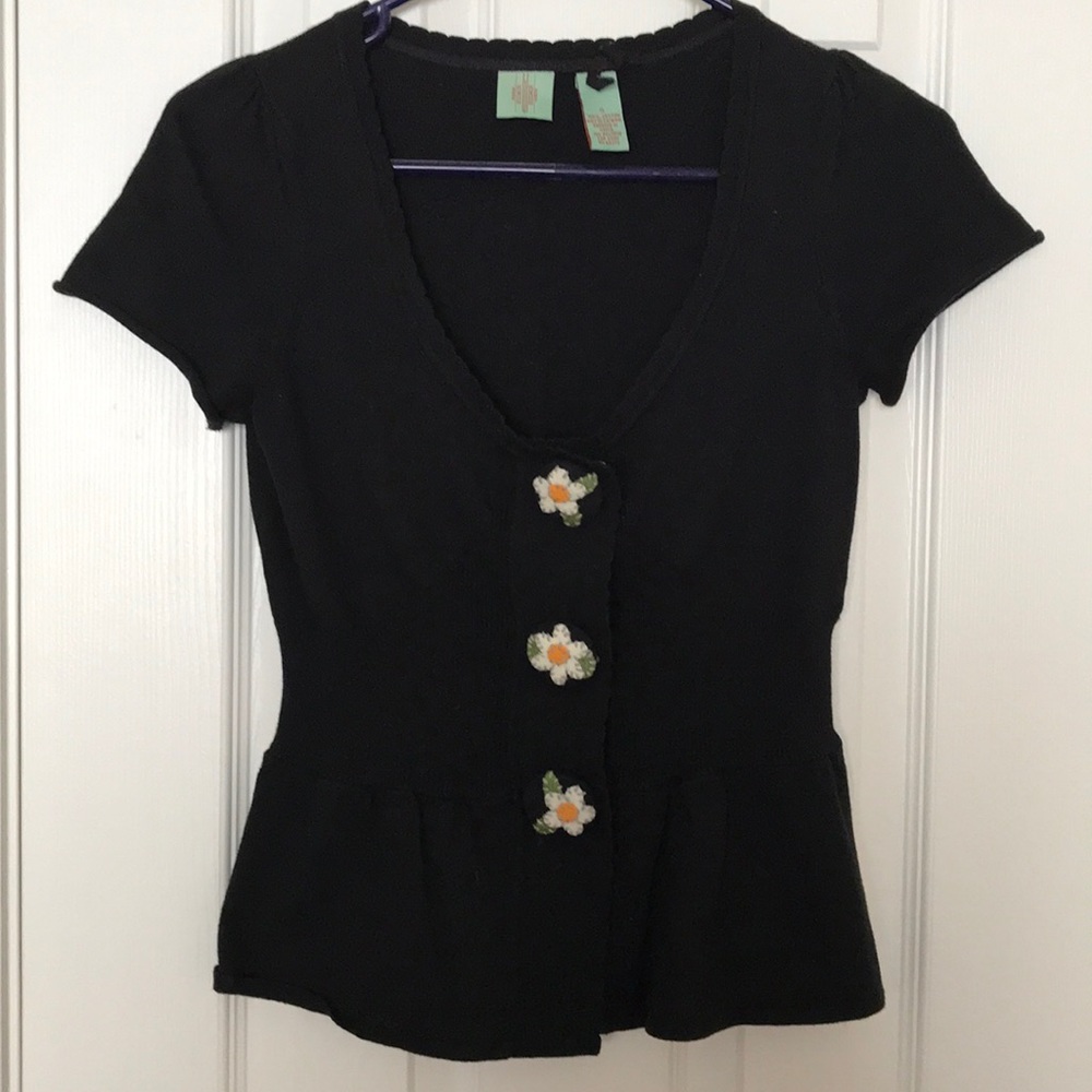 Anthropologie vintage peplum flower sweater
